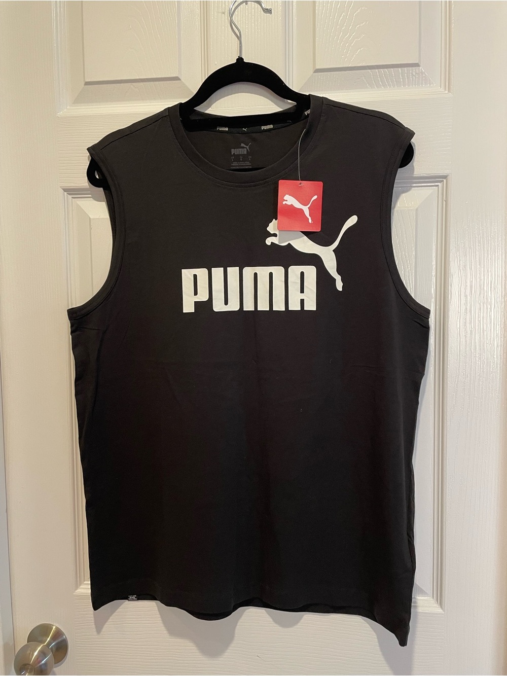 Puma Black Tank Top with White Logo